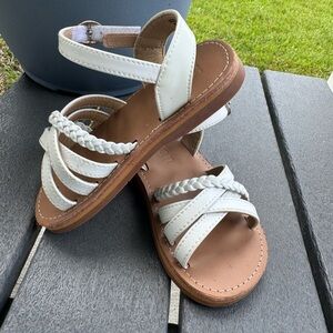 White Braided Kids Sandals